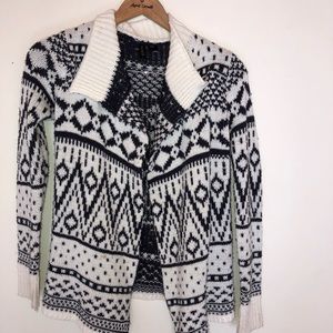 Navy blue and white winter sweater